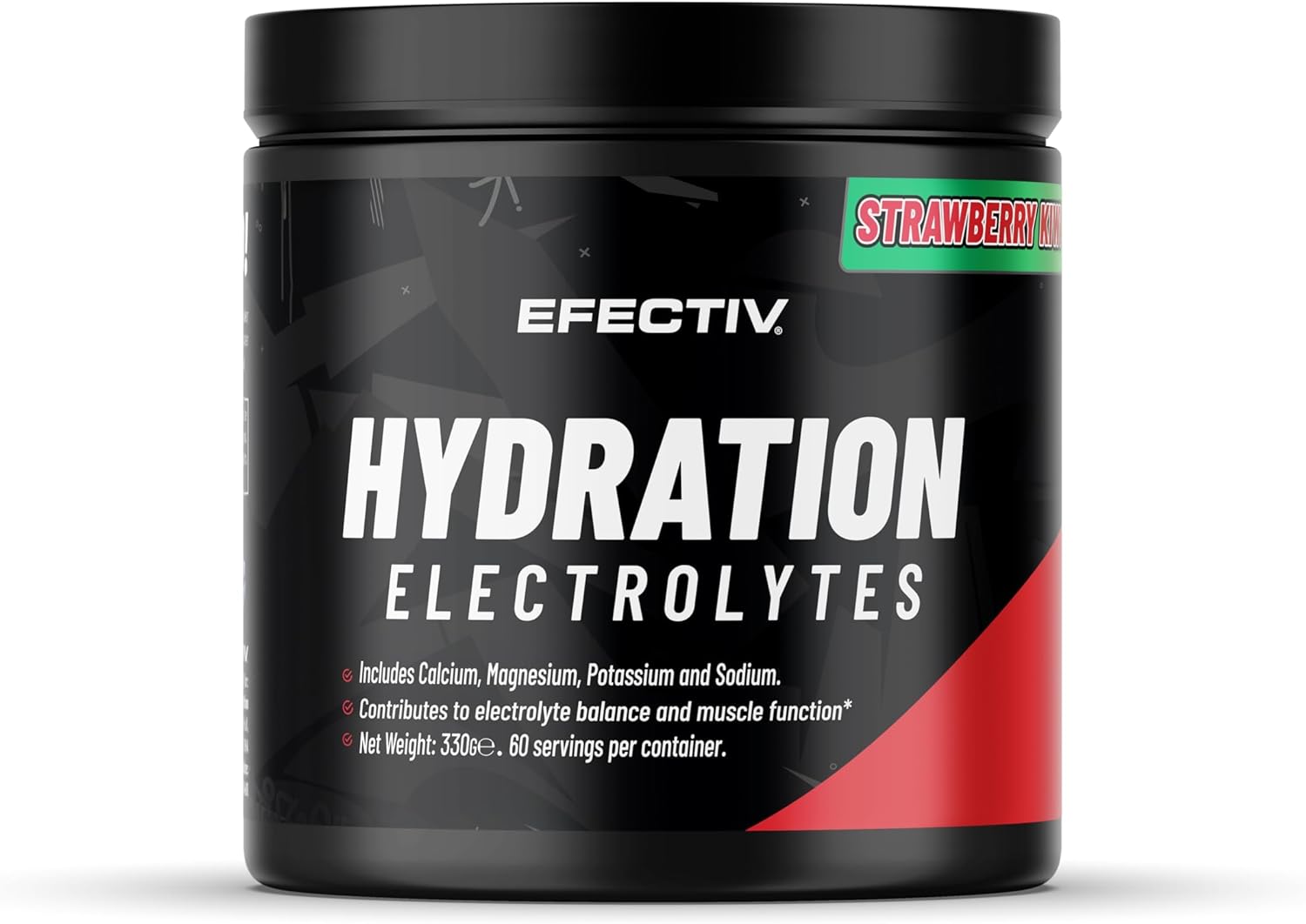 Efectiv Hydration Electrolytes Powder - 330G, 60 Servings - Vegan Electrolyte Powder With Key Minerals - Calcium, Magnesium, Potassium, Sodium - Zero Sugar Electrolytes Drinks (330G, Lemon Energy)