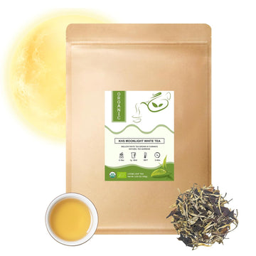 Organic Grade Aaa Moonlight White Tea Loose Tea Leaves, Usda Certified Organic White Tea Loose Leaf, No Dust Production Workshop, Chinese Yunnan Ancient Tree White Tea Perfect For Hot Blew, 3.5 Oz