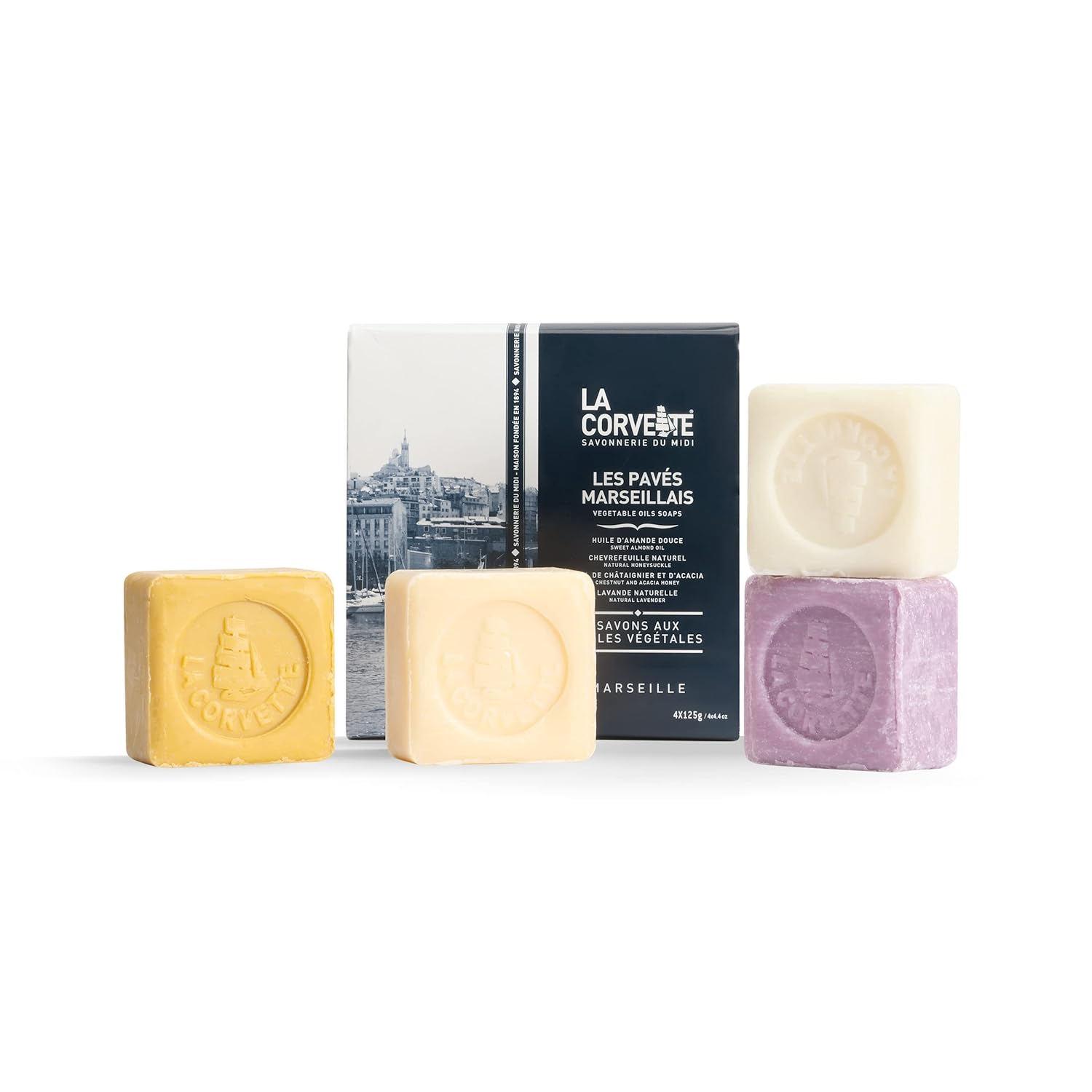 La Corvette, Gift Box Set - 4X125G Marseille Soaps : Beauty & Personal Care