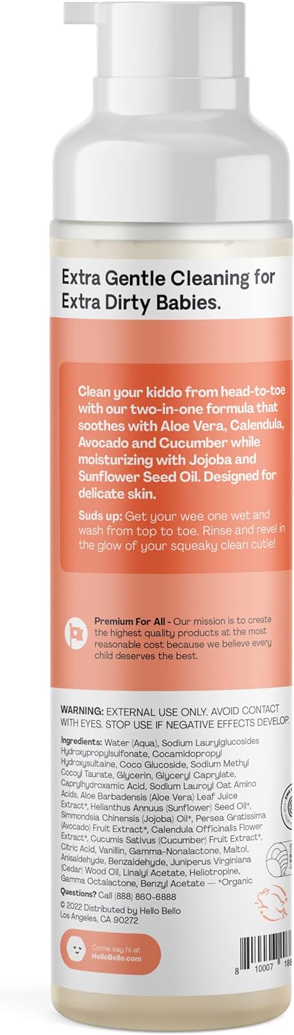 Hello Bello Extra Gentle Shampoo & Body Wash I Tear Free, Hypoallergenic And Pediatrician Tested Formula For Babies And Kids I Sweet Cream Scent I 10 Fl Oz (1 Pack)