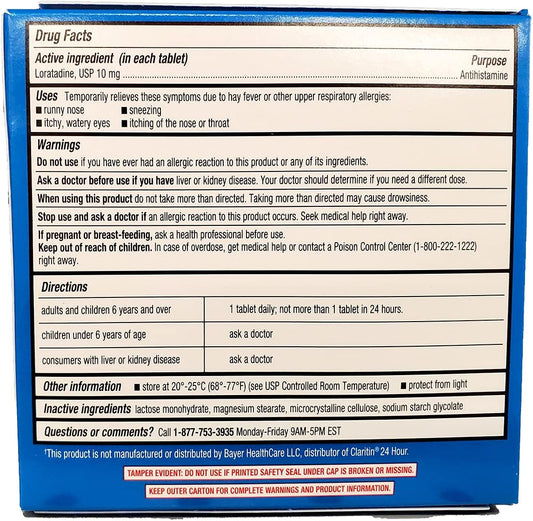 Rite Aid 24 Hour Loratadine 10 Mg Allergy Relief Tablets, 10Mg - 120 Count | Non-Drowsy Allergy Pills, Medicine