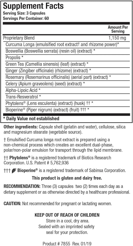 Biotics Research Biotics Kapparest Supplement Supporting Ease, Comfort & Non-Swelling, Antioxidant High Absorption 180 Capsule