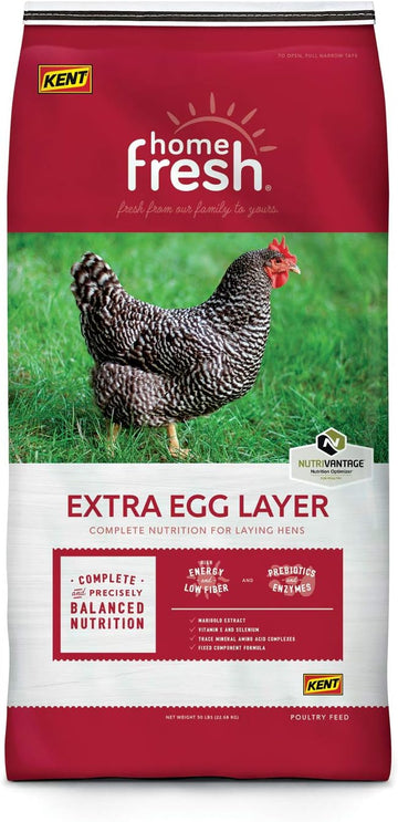 Chicken Feed - Complete Nutrition For Laying Hens, Supports Egg Production, High Energy And Protein, Extra Egg Layer Pellet Chicken Food - 50 Lb Bag