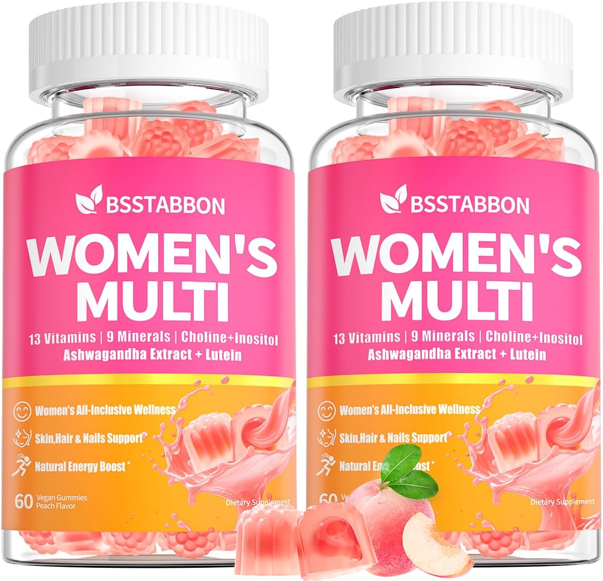 Organic Women'S Multivitamin Gummies: Vegan Vitamin Supplement With Iron B12 D3 Biotin Magnesium Plus Ashwagandha For Hair Skin Health Boost Energy - Sugar Free Methylated Gummy(120Count)