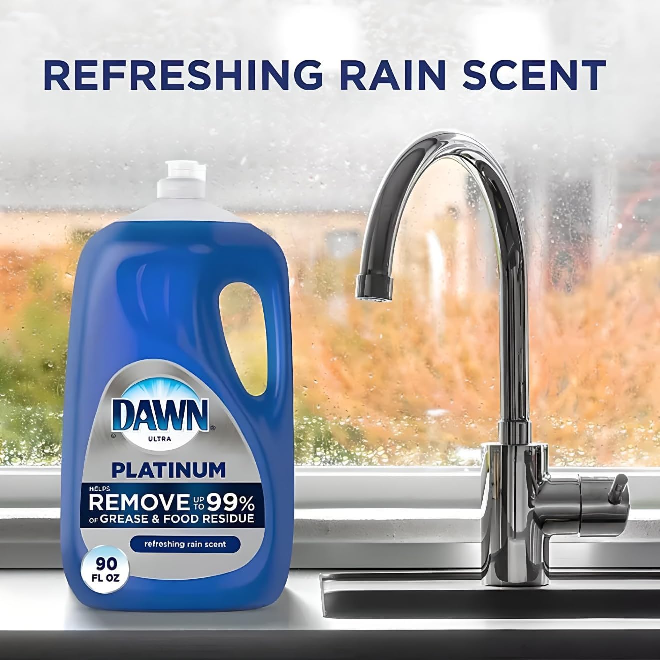 ONDAGO Dawn Platinum Dishwashing Liquid Hand Soap, 90 Fl Oz Refill Bottle, Bundled with Scrubbing Sponge : Health & Household
