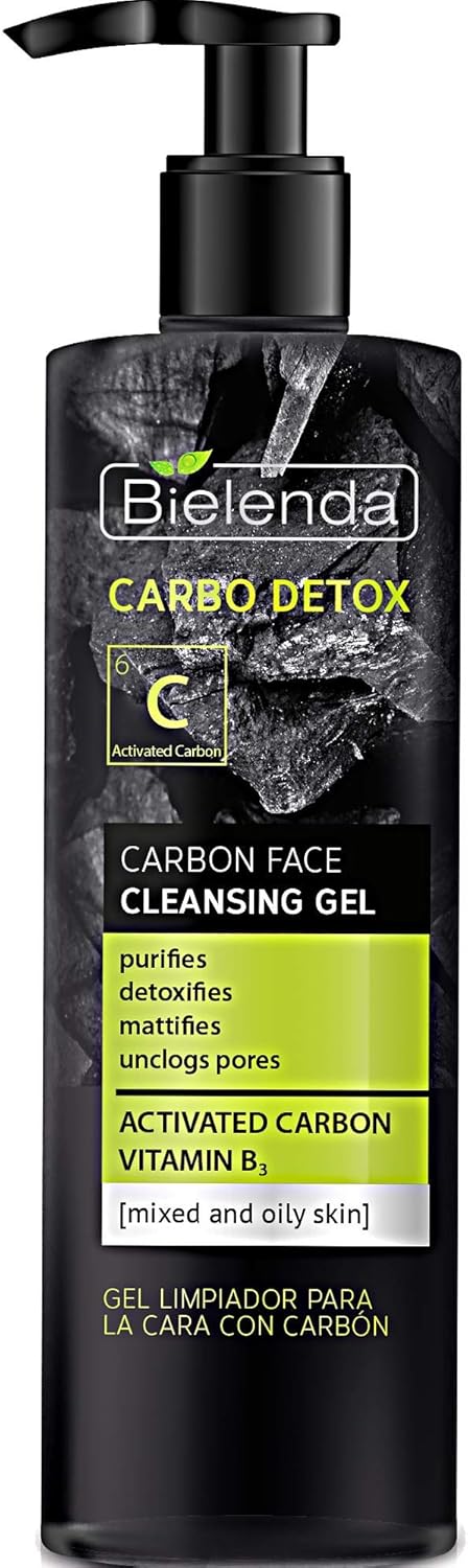 Bielenda Carbo Detox - Purifies With Detoxifying Effect - Removes Make-Up And Excess Sebum - Mattifies And Refreshes The Skin - Carbo Detox Carbon Face Cleansing Gel For Mixed And Oily Skin - 195g : Amazon.co.uk: Beauty
