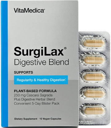 Vitamedica | Surgilax | Natural Laxative | Cascara Sagrada | Milk Thistle | Dandelion Root | Detox | Laxatives For Constipation | Colon Cleanse | Bowel Relief | Ibs | Vegan | Supplement | Blister Pack