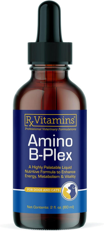 Rx Vitamins Amino B Plex Cat & Dog Supplement - Vitamin B Complex Liquid Plus Amino Acids for Dogs & Cats - Appetite Booster and Weight Gainer Cat & Dog Vitamins - 2 oz