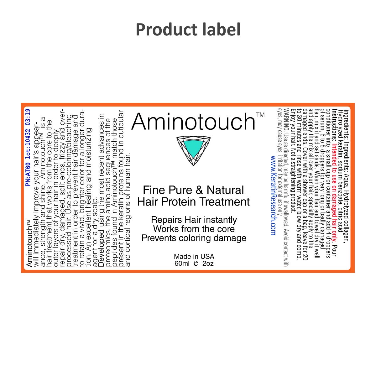 Aminotouch Natural Pure Protein Treatment - Collagen And Keratin Rescue Shot For Long Hair Growth, Damage Repair, Split Ends Prevention, And Hair Strengthening : Beauty & Personal Care