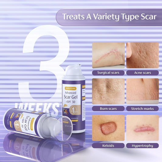 Scar Cream With Spf 30, Silicone Scar Gel, Reduces The Appearance Of Scars, Effective For Old And New Scars On Face And Body, 1.06 Oz, 30G