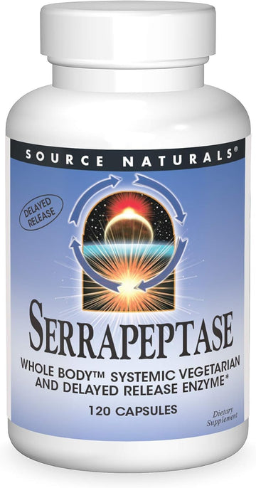 Source Naturals Serrapeptase - Delayed Release Enzyme - 120 Vegetarian Capsules