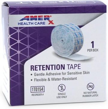 Amerx Retention Tape - Gentle Adhesive Dressing To Secure Primary Wound Dressings, Catheters, Feeding Tubes