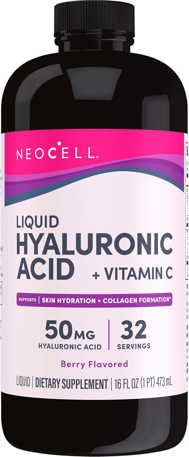 Neocell Hyaluronic Acid Liquid With Vitamin C, Berry, 16 Fl Oz (Pack Of 1) - Packaging May Vary