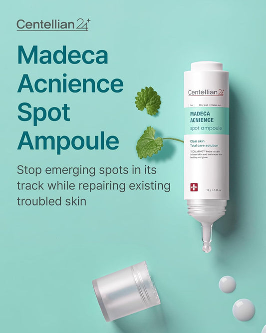 Centellian 24 Madeca Acnience Spot Ampoule (0.52Fl Oz) - Intensive Spot Care For Oily & Sensitive Skin, Controls Sebum, Soothes Redness, Korean Skin Care. Formula With Tecalming & Centella Extract