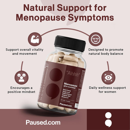 Paused Menopause Tablets - 60 Capsules | All-In-One Formula With Calcium, Vitamins & Herbal Extracts | For Women'S Wellbeing And Vitality