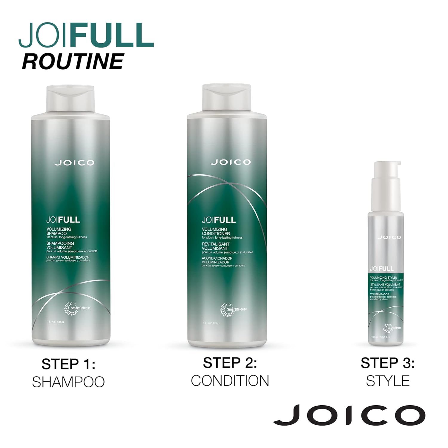 JoiFULL Volumizing Conditioner | For Fine, Thin Hair | Add Instant Body | Long-Lasting Fullness | For Thicker Bouncier Hair | Boost Shine | With Lotus Flower & Bamboo Extract | 33.8 Fl Oz | With Pump : Beauty & Personal Care