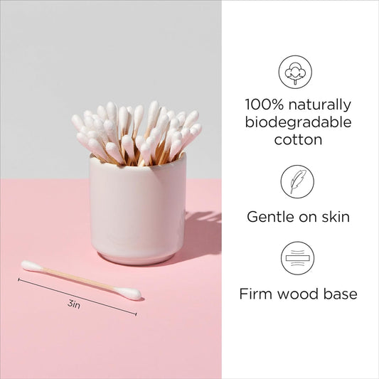 Diane Cotton Swabs, Sturdy Wood Base, 375 ct. 1-Pack - Super Soft for Sensitive Skin, Gentle on Face, Makeup and Beauty Applicator, Nail Polish Removal, 3 inches long for Beauty, Personal Care,Crafts