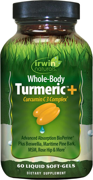 Irwin Naturals Whole-Body Turmeric+ - Bioperine Complex Enhanced Absorption - 60 Liquid Softgels