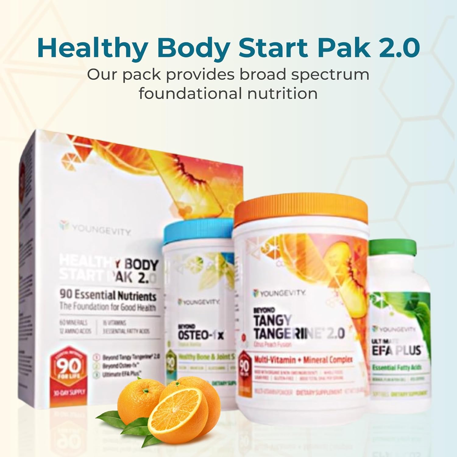 Youngevity Healthy Body Start Pak 2.0 – Complete Nutritional System With Beyond Tangy Tangerine 2.0, Ultimate Efa Plus, And Beyond Osteo-Fx – Bone, Heart, Immune, And Digestive Health Support