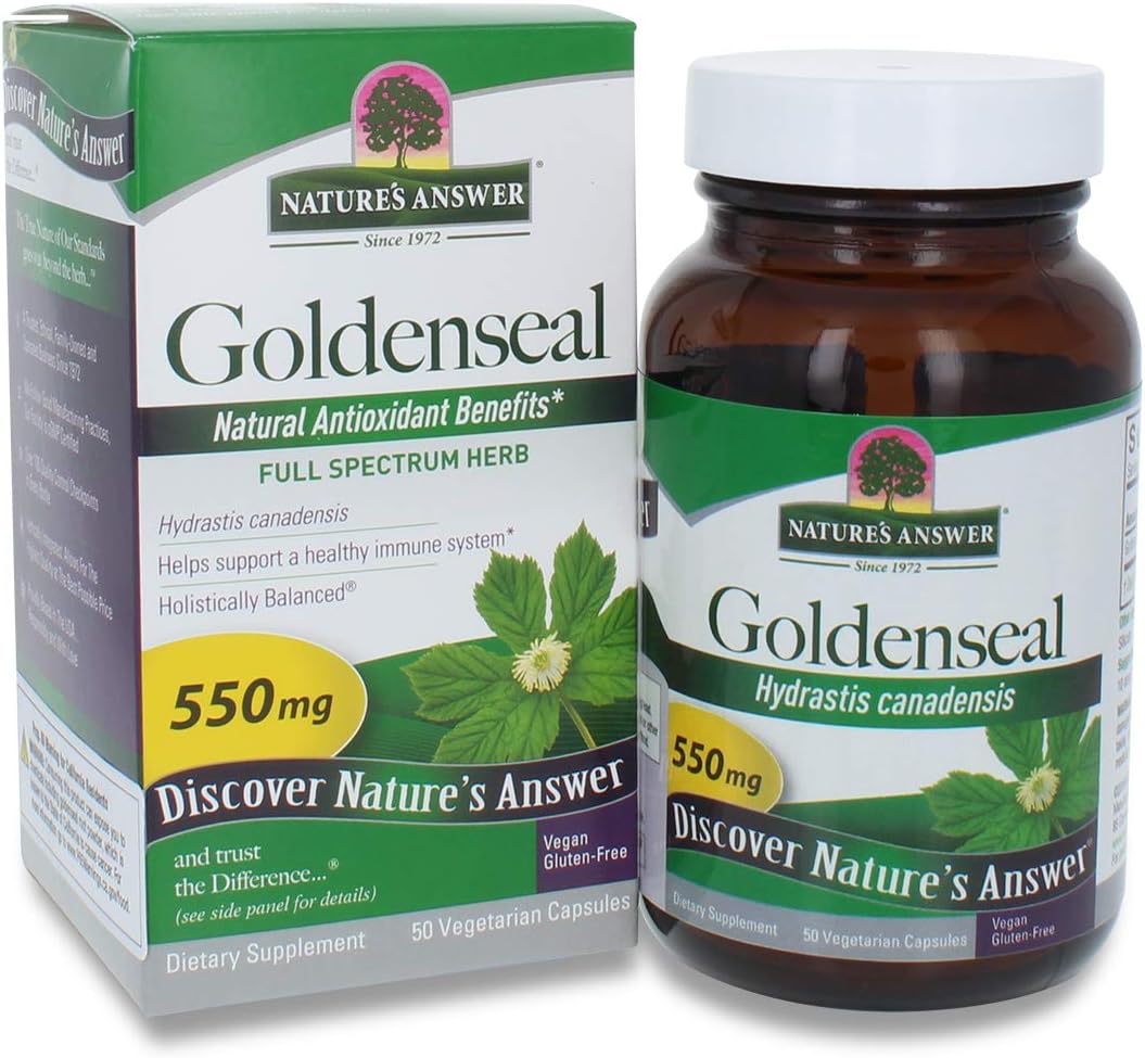 Nature'S Answer Goldenseal Root Vegetarian Capsules, 50-Count | Promotes Overall Wellness | Natural Immune Booster | Inammatory Reducer