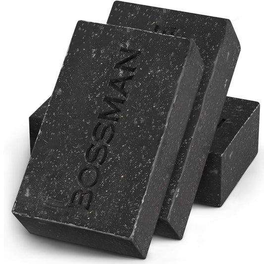 Bossman 4-In-1 Bar Soap For Men (4 Oz) – All-Natural Beard Wash, Shampoo, Body Wash & Shaving Soap – Eucalyptus & Tea Tree Scent