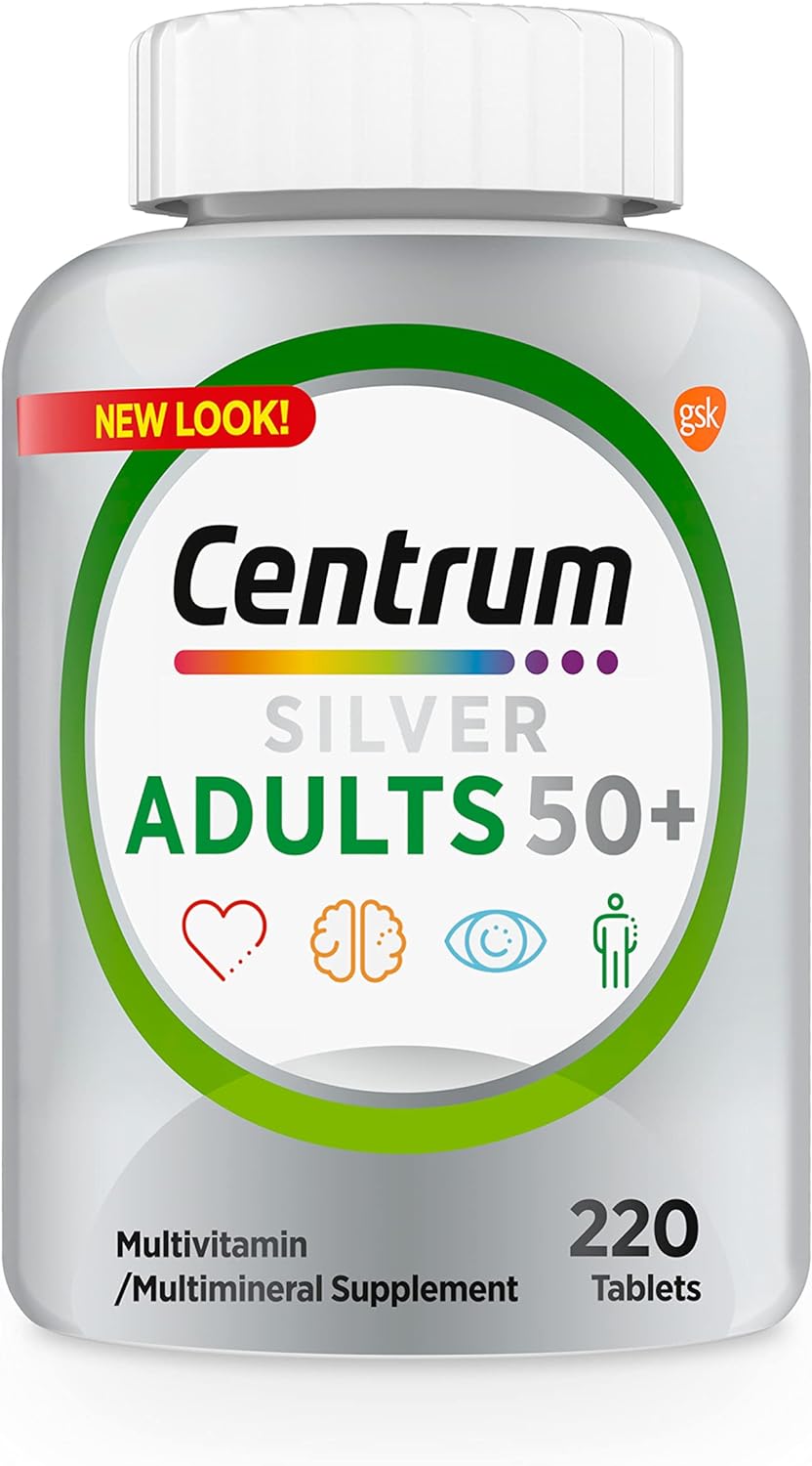 Centrum Silver Multivitamin For Adults 50+, Gluten Free, Non-Gmo, Supports Memory And Cognition