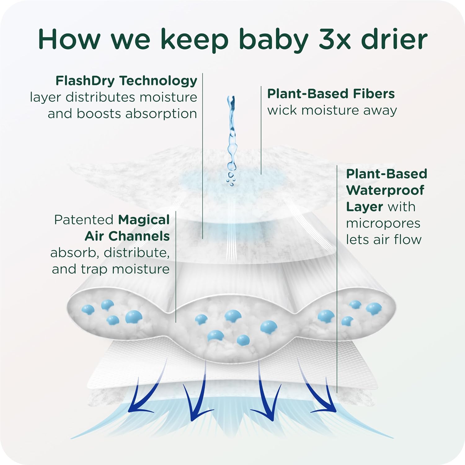 Our Diapers | Ewg Verified Safe & Plant-Based Diapers | Leak Protection | Soft Organic Cotton Shell | Chlorine-Free Diaper For Sensitive Skin | Size 6 (Over 32 Lbs) 34 Count
