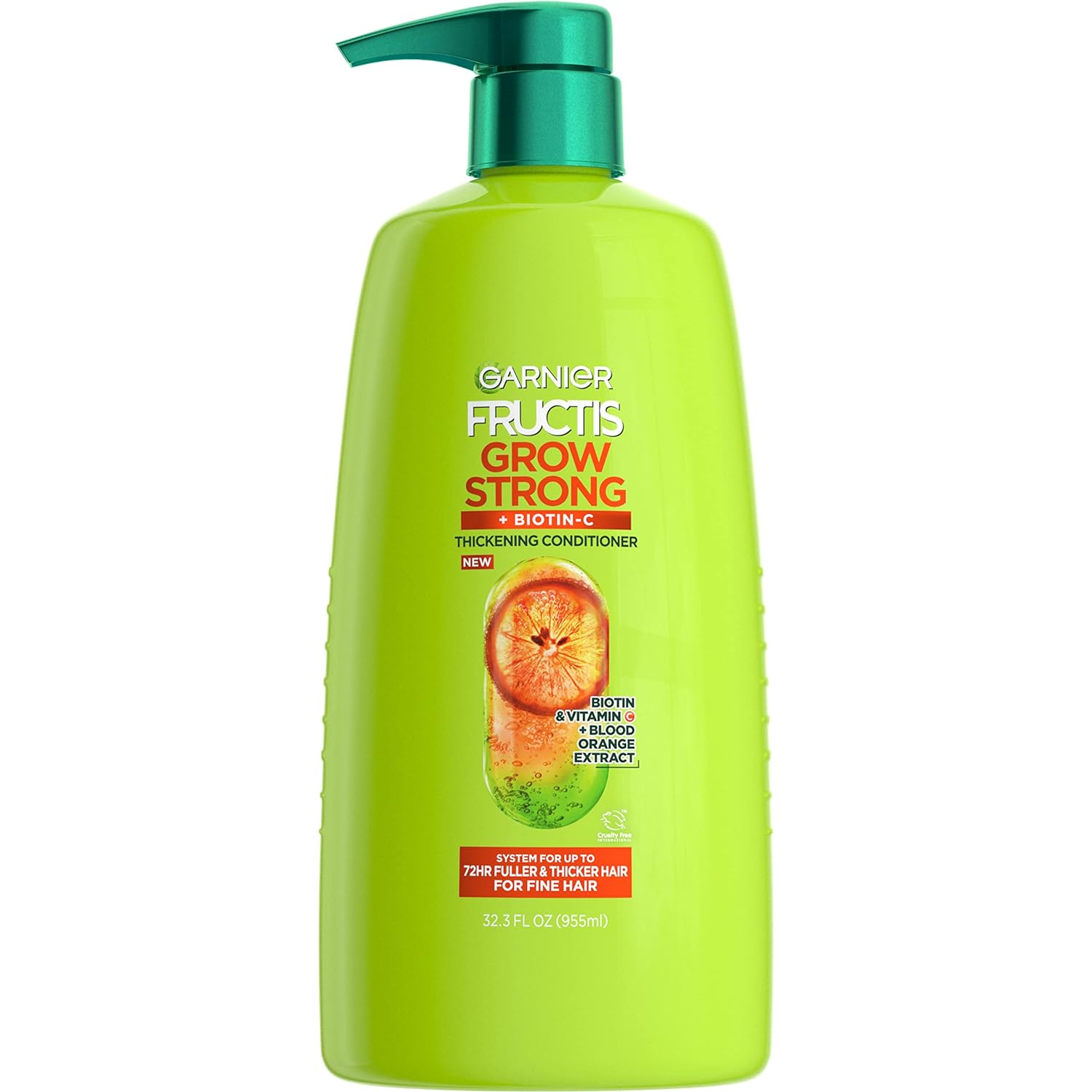 Garnier Fructis Grow Strong Thickening Conditioner for Fine Hair, Biotin-C, 32.3 Fl Oz, 1 Count (Packaging May Vary)