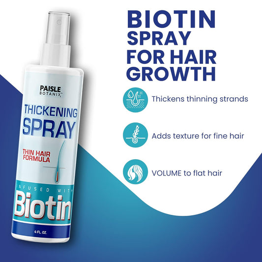 Biotin Hair Thickening Spray for Fine Hair Growth Hair Loss Prevention Treatments Serum Dht Volume Spray for Hair Texturizing Spray Volumizing Spray Hair Thickener for Fine Hair Products