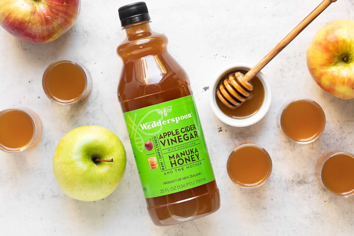 Wedderspoon Apple Cider Vinegar With Monofloral Manuka Honey & The Mother, 25 fl oz : Everything Else