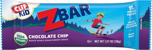 Clif Kid Zbar - Chocolate Chip - Soft Baked Whole Grain Snack Bars - Usda Organic - Non-Gmo - Plant-Based - 1.27 Oz. (24 Pack)