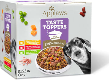 Applaws Taste Toppers, Grain-Free Dog Food Topper, Limited Ingredient, Chicken & Lamb Stew With Carrot, Courgette & Sweet Potato (12 X 5.5Oz Cans)