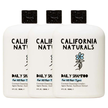 California Naturals Shampoo, Hair and Scalp Care for Women and Men, Coconut Cleansing Complex, Natural, Vegan, Cruelty, Silicone, Paraben, and Sulfate Free Shampoo, All Hair Types, 12 fl oz, 3 Pack