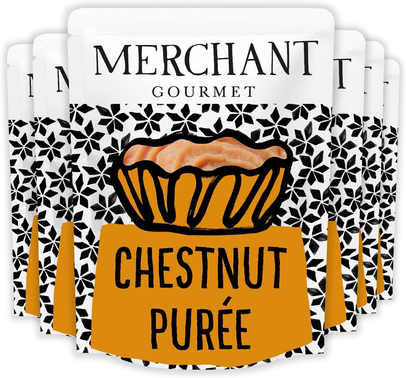 Merchant Gourmet Whole Cooked Chestnuts - Naturally Sweet, Nutty Flavour, Source Of Fibre, Low Fat & Vegan - Ideal For Snacking & Baking - Pack Of 6 X 180G Ready-To-Eat Pouches