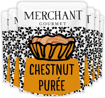 Merchant Gourmet Whole Cooked Chestnuts - Naturally Sweet, Nutty Flavour, Source Of Fibre, Low Fat & Vegan - Ideal For Snacking & Baking - Pack Of 6 X 180G Ready-To-Eat Pouches