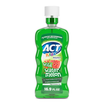 Act Kids Anticavity Fluoride Rinse Wild Watermelon 16.9 Fl. Oz. Accurate Dosing Cup, Alcohol Free