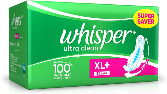 Whisper Ultra Clean XL Wings Sanitary Pad (Pack of 15)