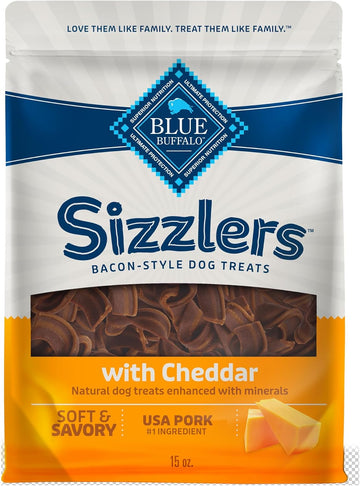 Blue Buffalo Sizzlers Bacon-Style Dog Treats With Real Usa Pork, Cheddar Flavor, 15-Oz. Bag