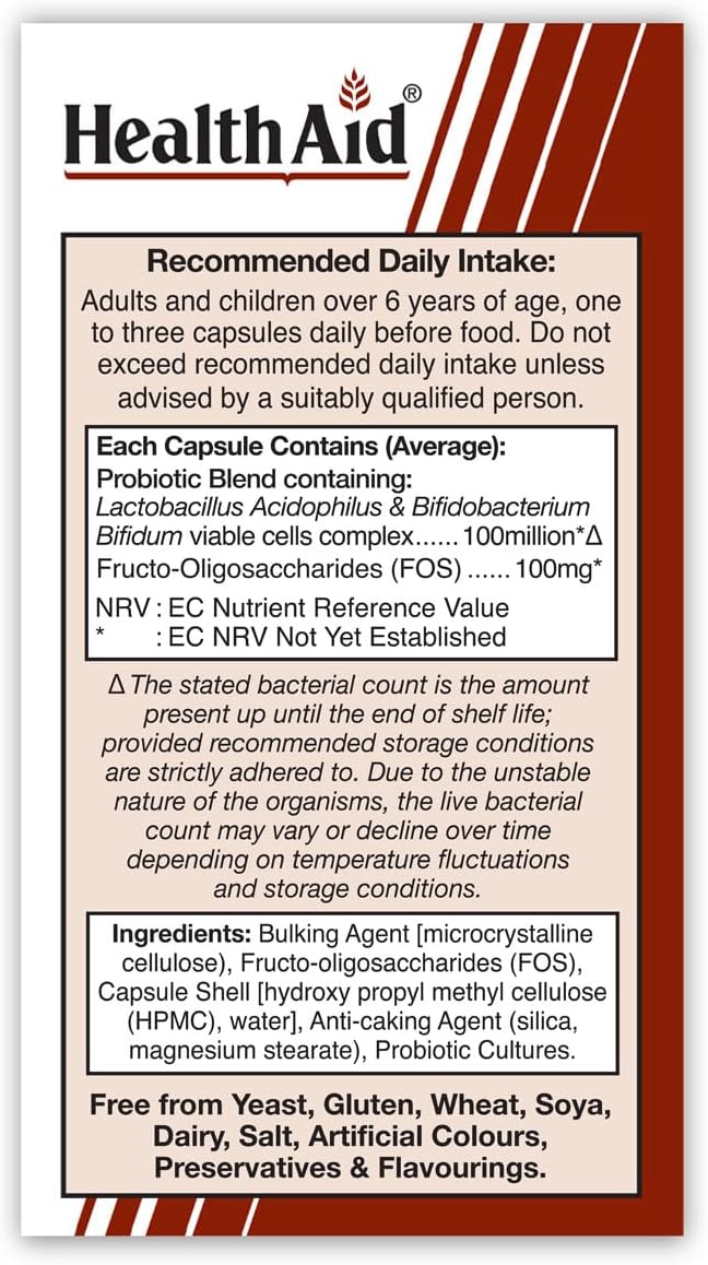 HealthAid Acidophilus, 60 Vegicaps : Amazon.co.uk: Health & Personal Care