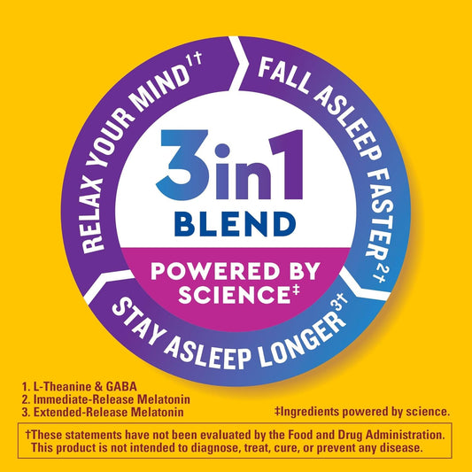 Nature Made Wellblends Sleep Longer, Melatonin 10Mg, L Theanine 100 Mg, And Gaba 100Mg, Sleep Supplement, 35 Tri-Layer Tablets