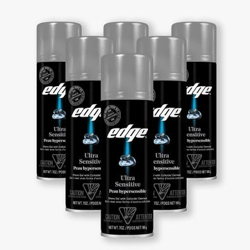 Edge Shave Gel for Men, Ultra Sensitive with Colloidal Oatmeal, (6 Pack) - Shaving Gel For Men That Moisturizes, Protects and Soothes To Help Reduce Skin Irritation