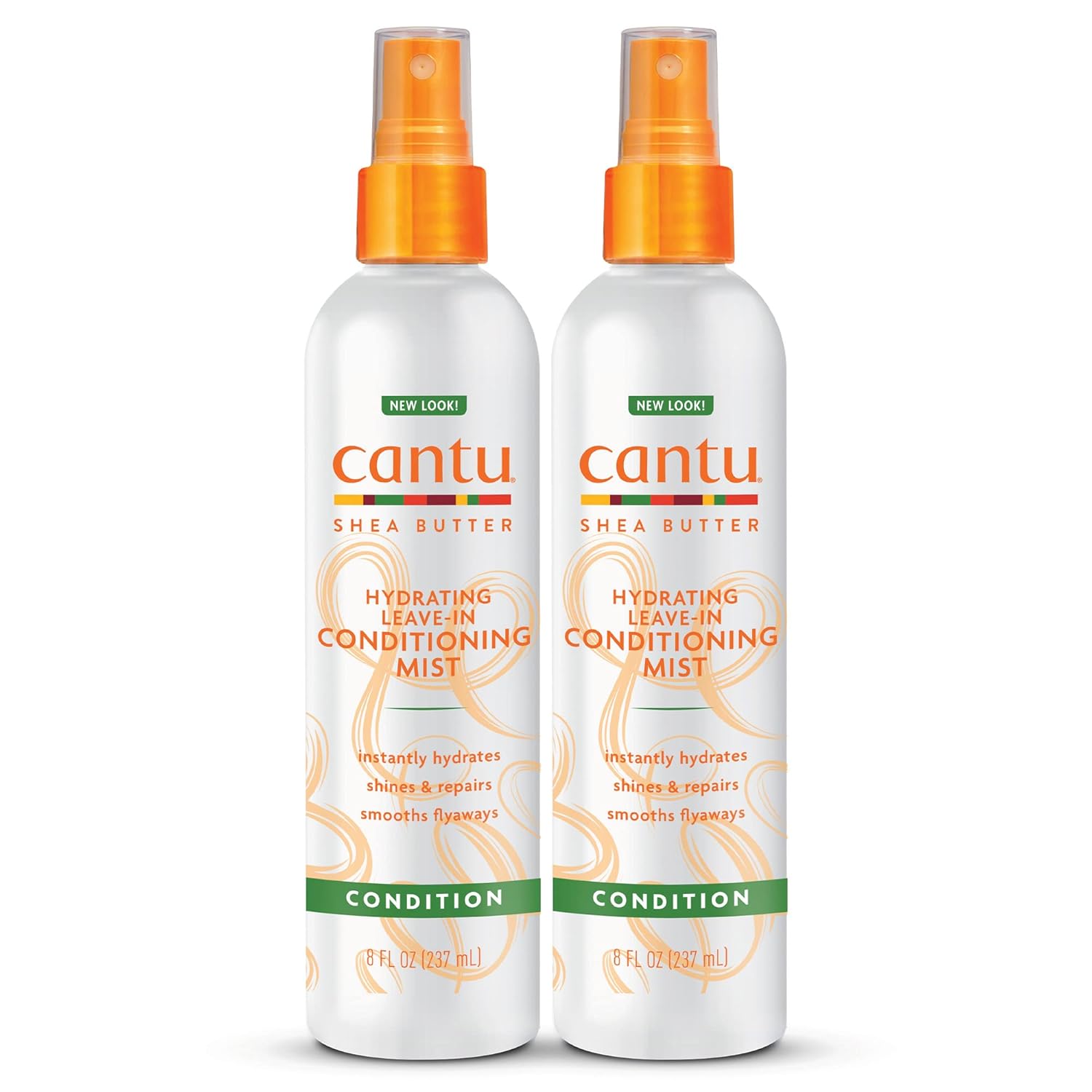 Cantu Leave-In Conditioning Mist With Pure Shea Butter, 8 Fl Oz (Pack Of 2) (Packaging May Vary)