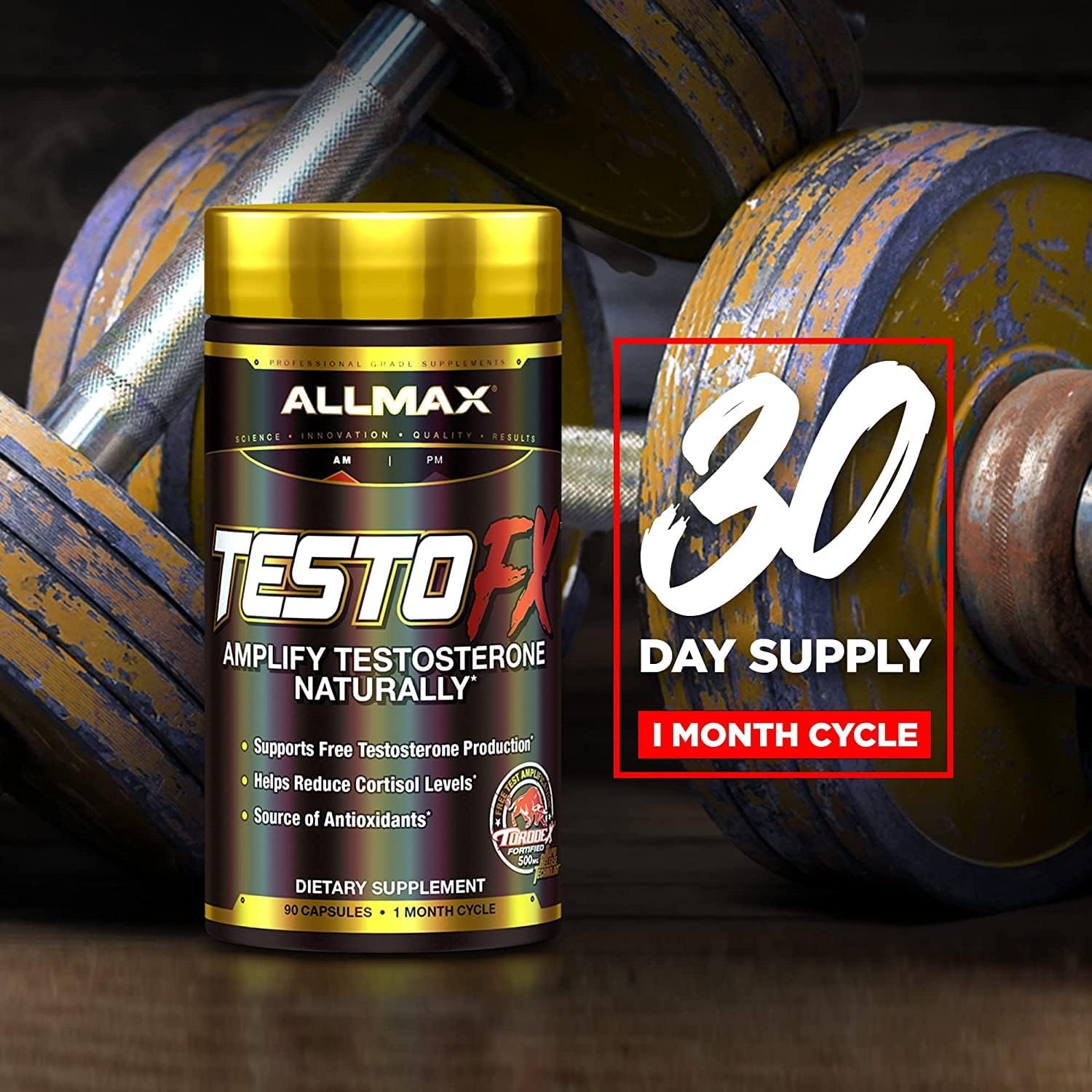 ALLMAX Nutrition TESTOFX Male Support, Supports Strength, Stamina, and Endurance, Formulated with Tribulus Terrestris, Ashwagandha, Tongkat Ali, 90 Capsules, 30 Day Supply : Health & Household