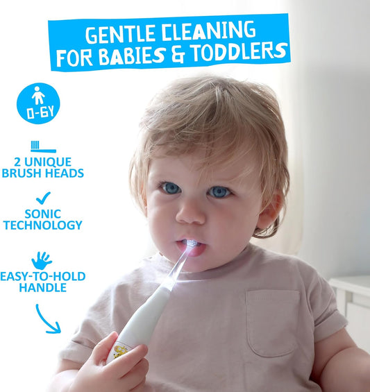 Jack N' Jill Tickle Tooth Toddler Toothbrush & Toothpaste Set - Baby Electric Toothbrush, Natural Toothpaste For Kids, Made For Tiny Teeth, Organic Fruit Flavor (Strawberry & Blueberry)