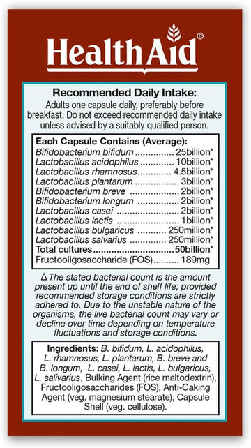 Healthaid Immuprobio Pack Of 2 X 30 Vegan Capsules (60 Capsules)