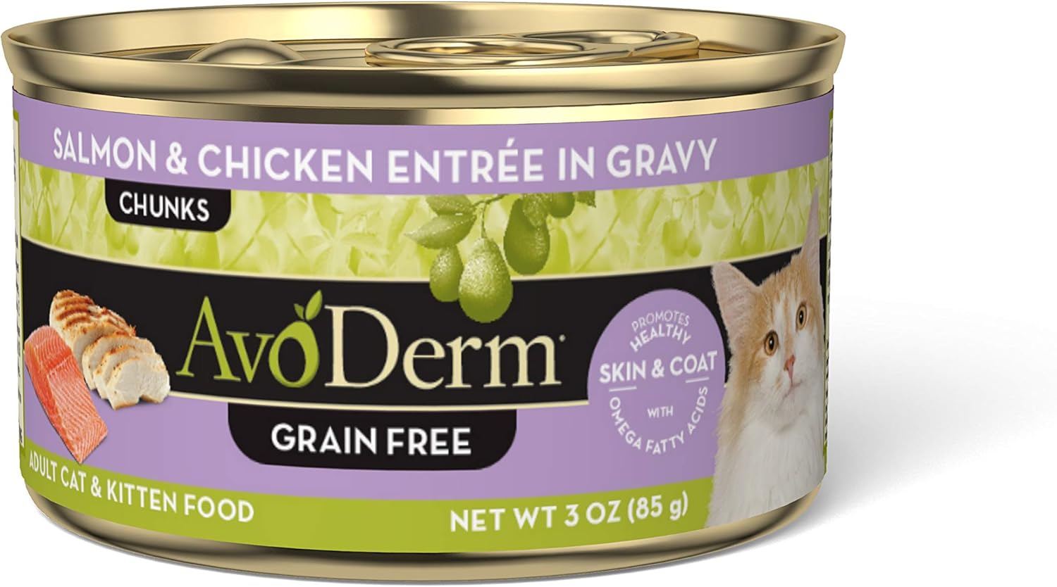 Avoderm Natural Grain Free Salmon & Chicken Entrée In Gravy Wet Cat Food 3 Oz (Pack Of 24)