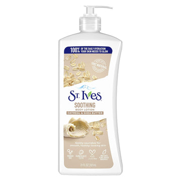 St. Ives Soothing Hand & Body Lotion Moisturizer For Dry Skin Oatmeal & Shea Butter Made With 100% Natural Moisturizers 21 Oz