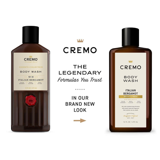 Cremo Rich-Lathering Italian Bergamot Body Wash For Men, Notes Of Italian Bergamot, Neroli Blossom, And Fresh Vetiver, 16 Fl Oz