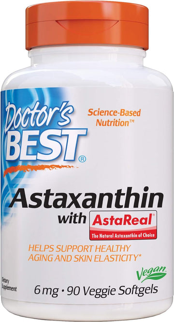 Doctor'S Best Astaxanthin, Powerful Antioxidant, Skin, Eye Health, Non-Gmo, Gluten Free, Vegan, Soy Free, 6 Mg, 90Vsg