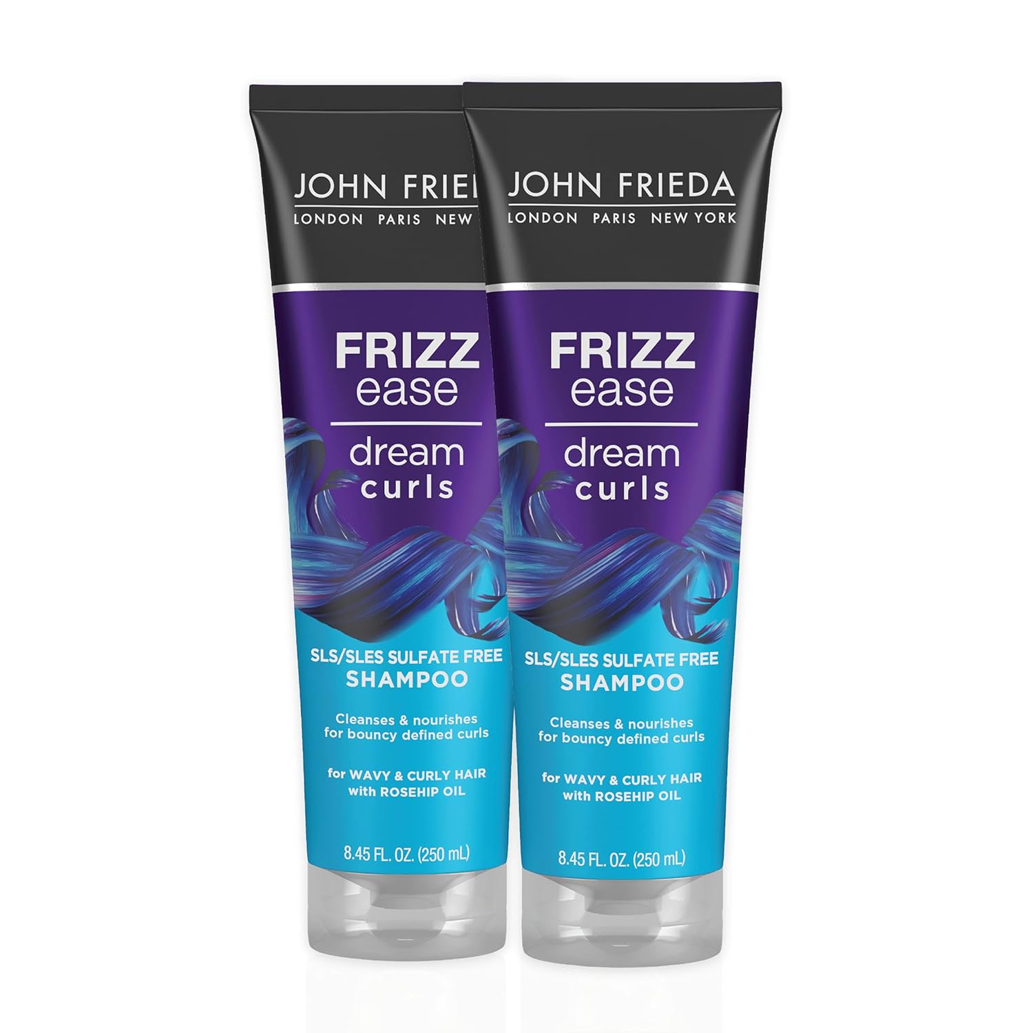 John Frieda Frizz Ease Dream Curls Curly Hair Shampoo, Sls/Sles Sulfate Free, Helps Control Frizz, With Curl Enhancing Technology, 8.45 Fluid Ounces (Pack Of 2)